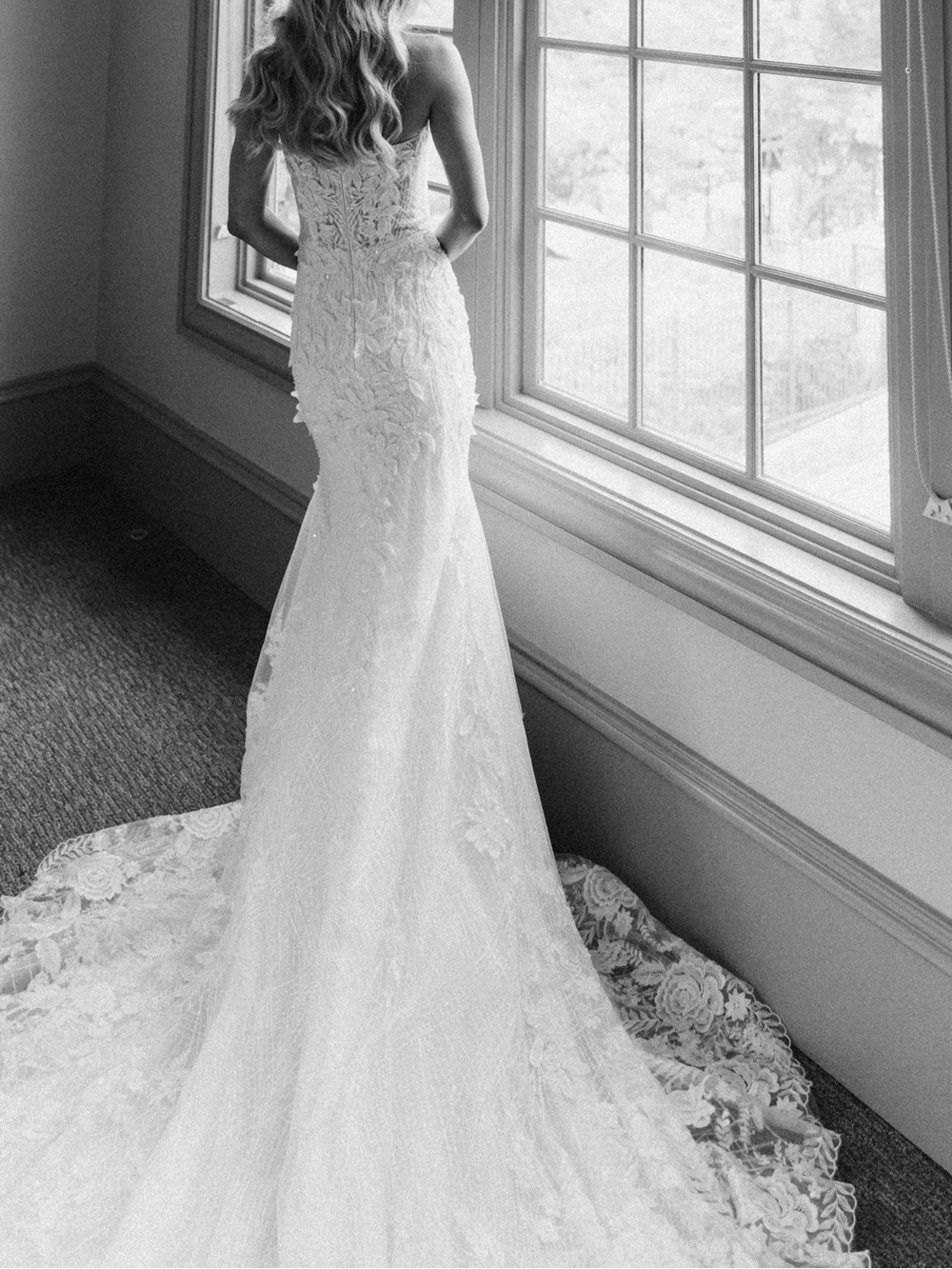 Couture Bridal Ivory Lace Strapless Wedding Dress